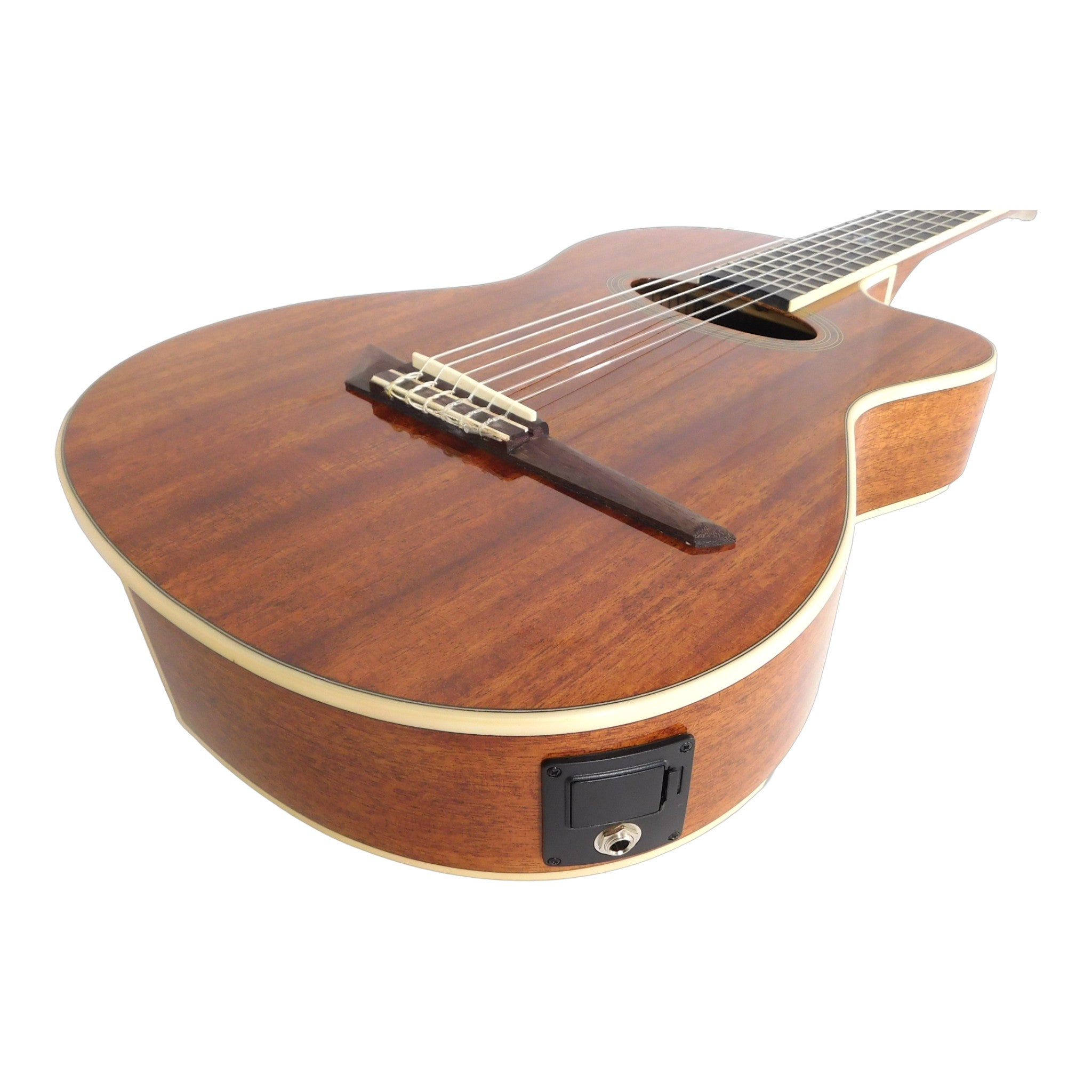 Miguel Rosales Mahogany Oval Soundhole Built-In Pickup/Tuner Classical Guitar - Natural MR04CEQN