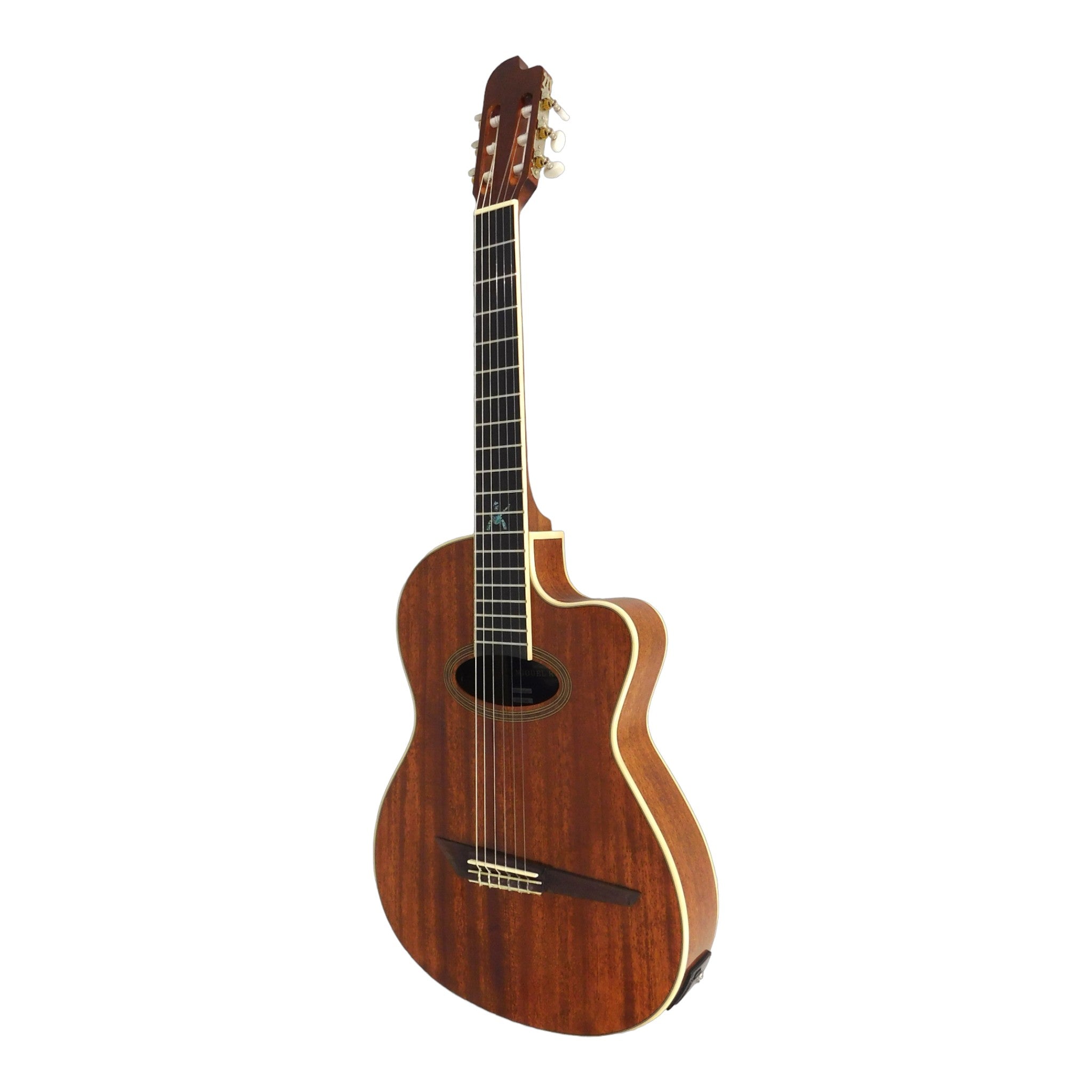 Miguel Rosales Mahogany Oval Soundhole Built-In Pickup/Tuner Classical Guitar - Natural MR04CEQN