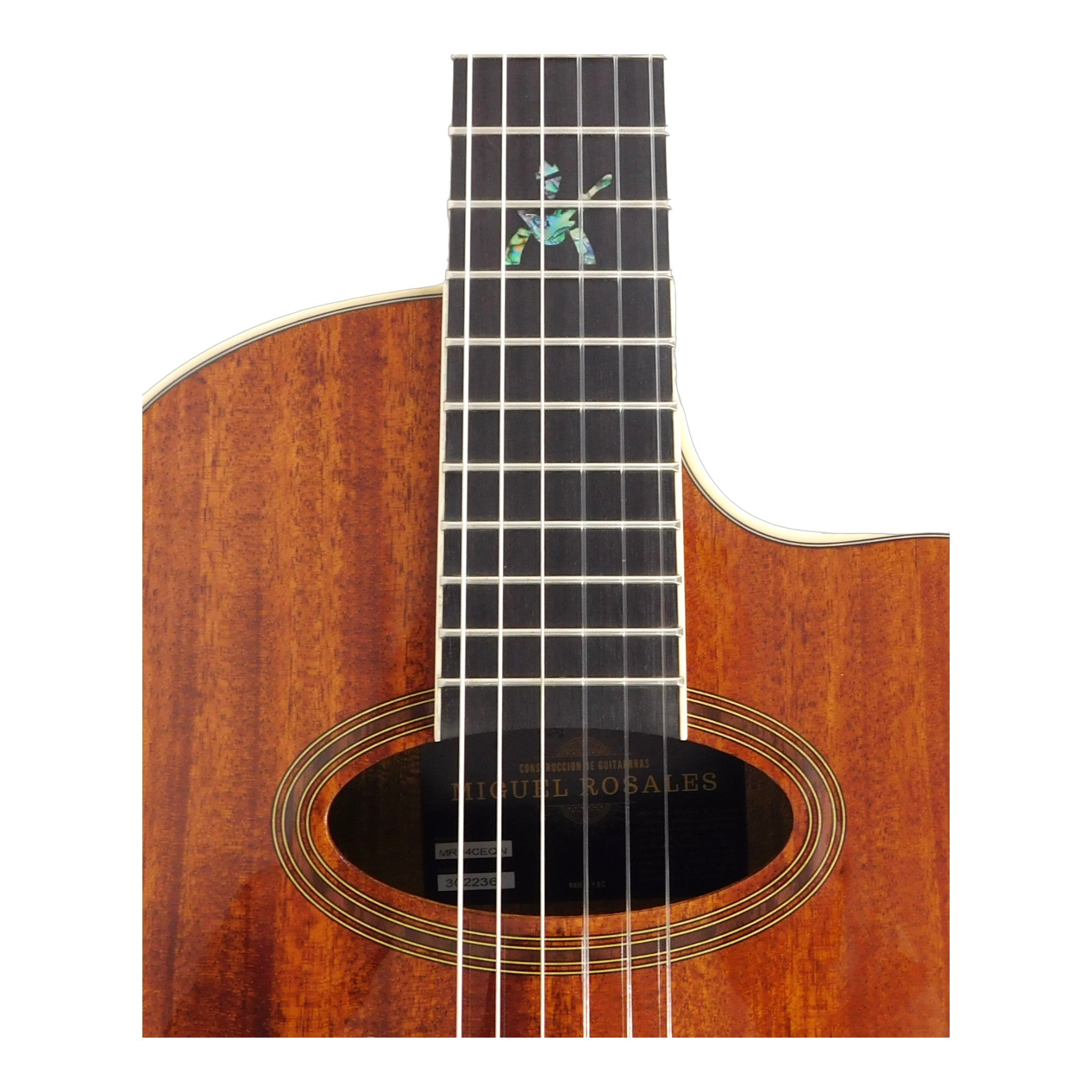 Miguel Rosales Mahogany Oval Soundhole Built-In Pickup/Tuner Classical Guitar - Natural MR04CEQN