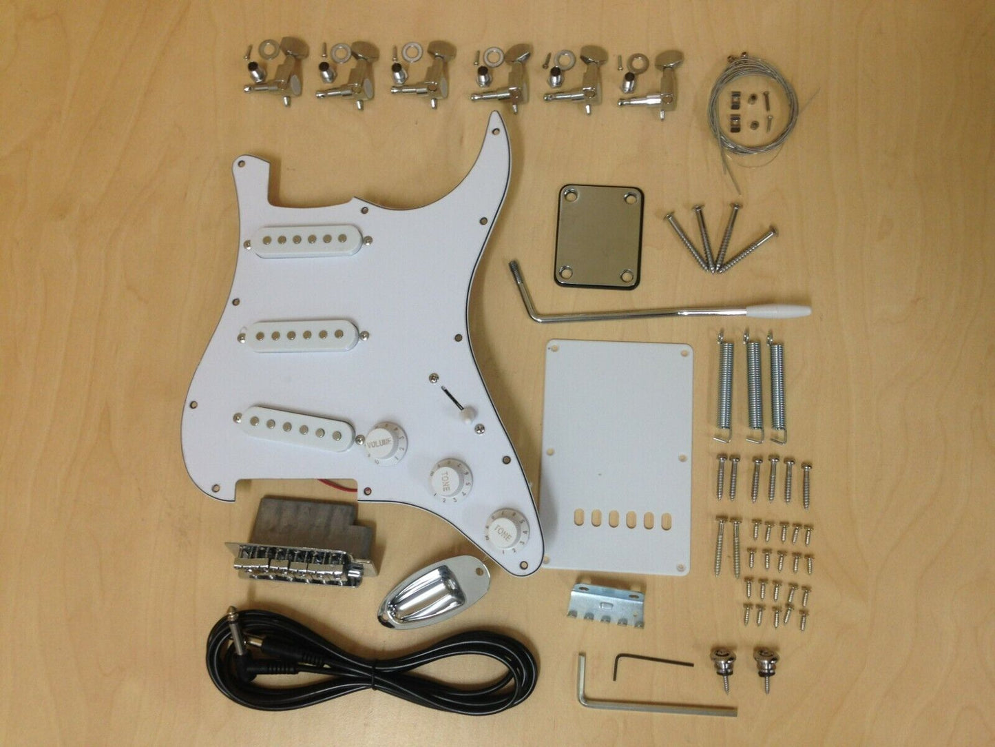 DKE500ST No-Soldering Electric Guitar DIY,Loaded PickGuard,All Technical ZebraWood