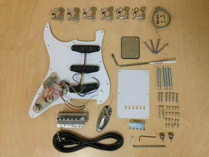 DKE500ST No-Soldering Electric Guitar DIY,Loaded PickGuard,All Technical ZebraWood