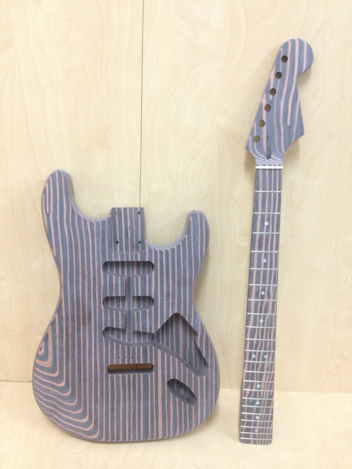 DKE500ST No-Soldering Electric Guitar DIY,Loaded PickGuard,All Technical ZebraWood