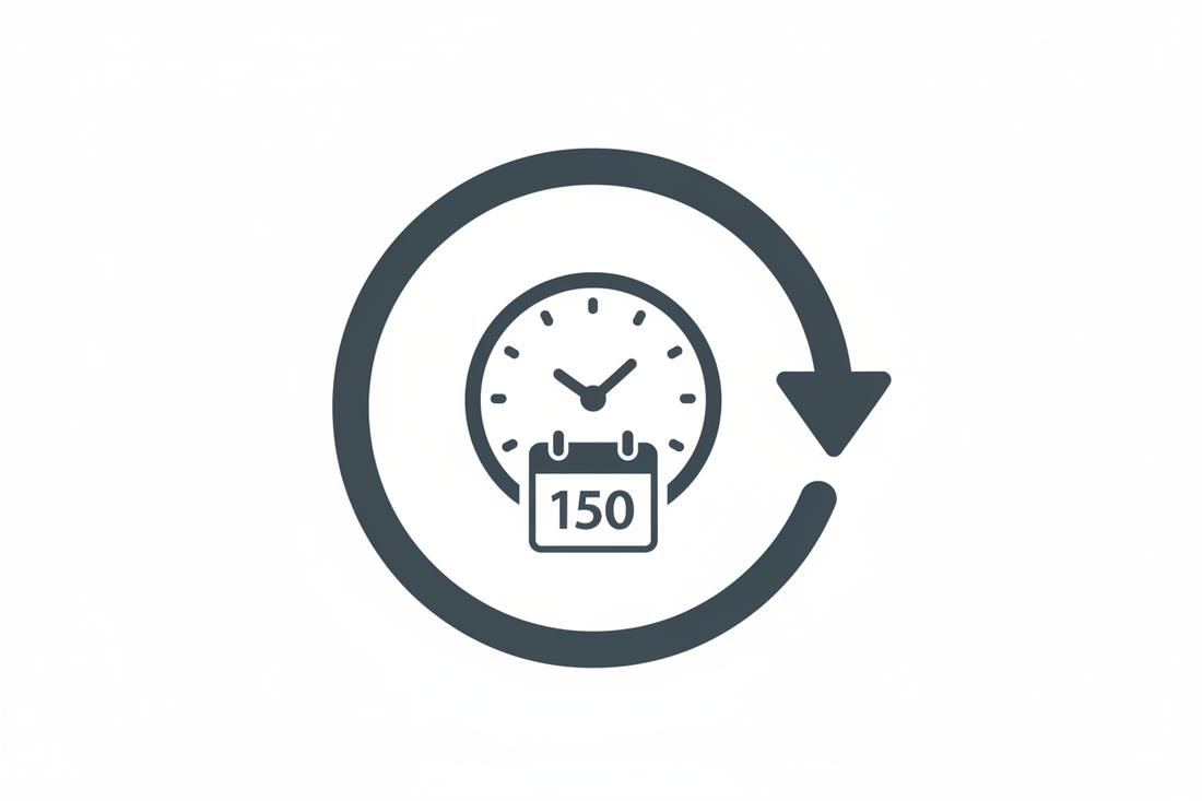 simple icon for 150-days free returns