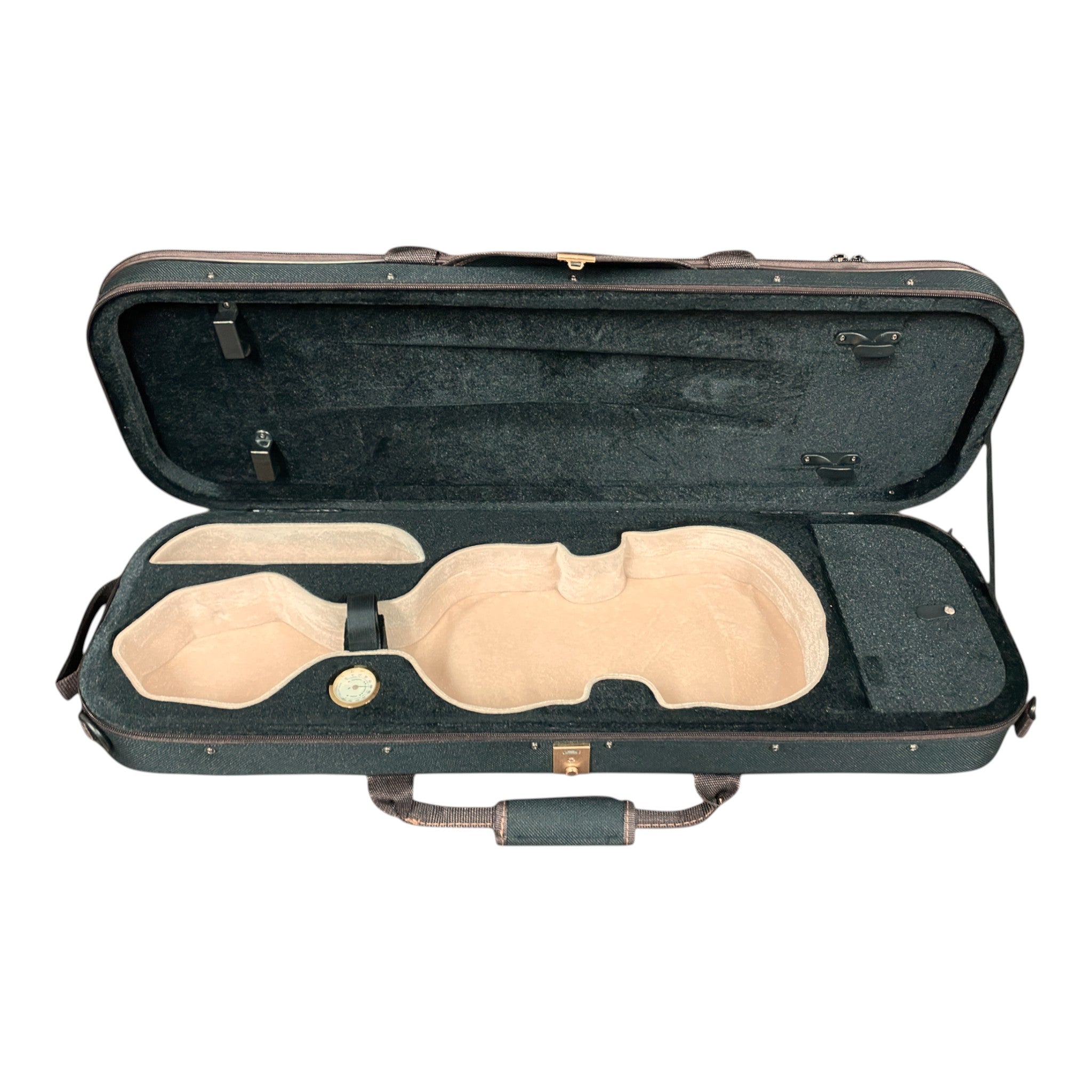 Symphony AV545 Solid Spruce & Flamed Maple 1/2 Size Violin outfit in Natural Semi-Gloss w/ Foam Case, Bow, and Rosin