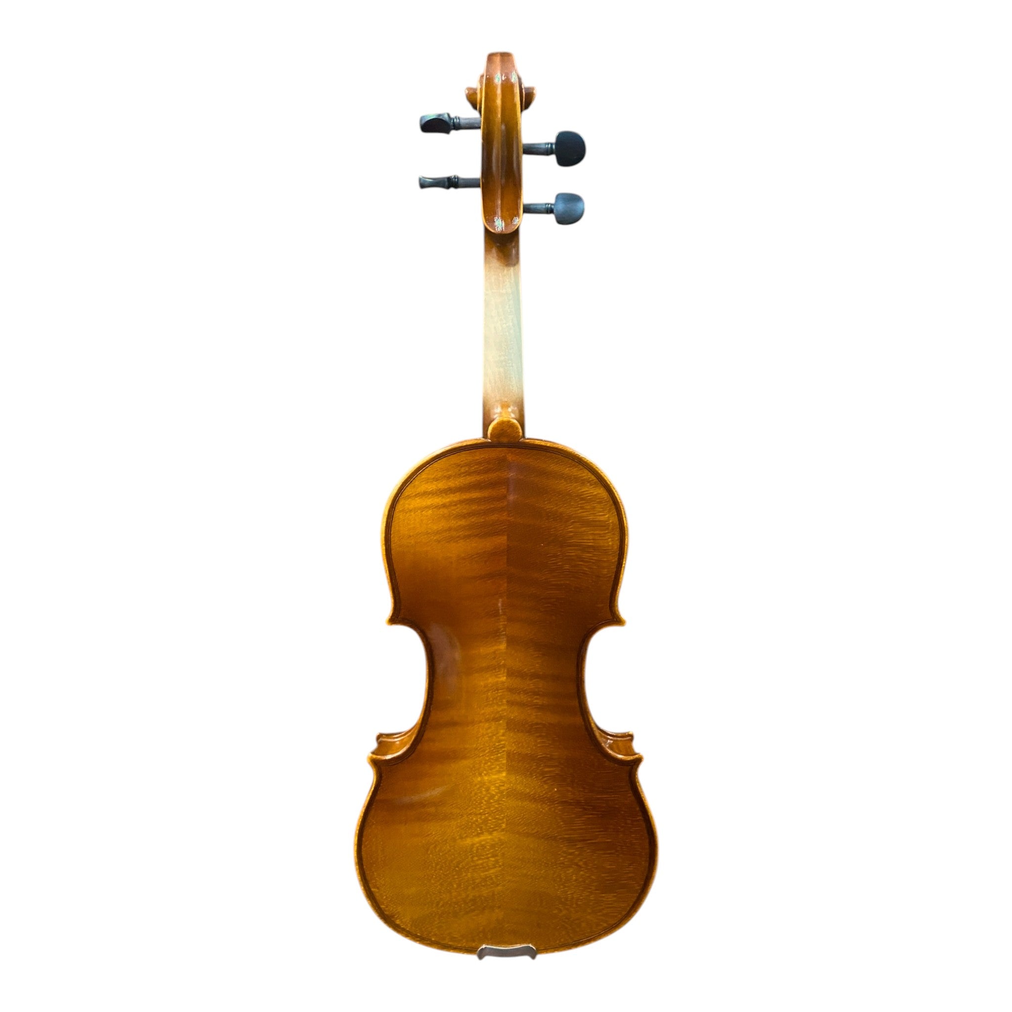 Symphony AV545 Solid Spruce & Flamed Maple 1/2 Size Violin outfit in Natural Semi-Gloss w/ Foam Case, Bow, and Rosin