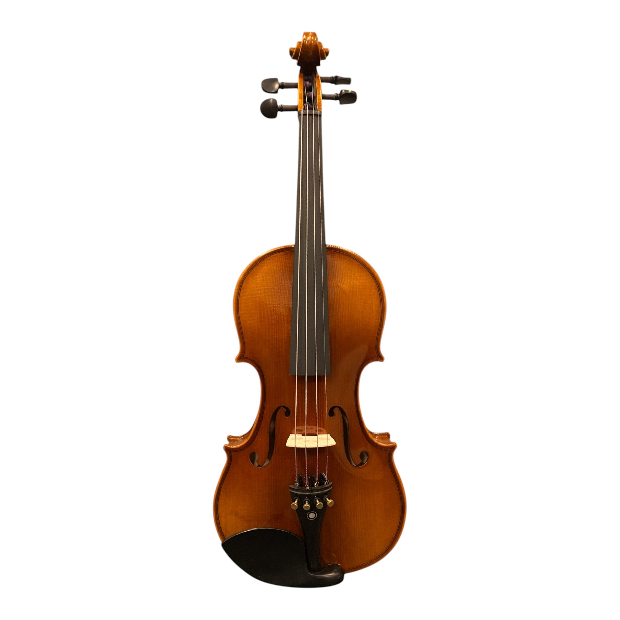 Symphony AV545 Solid Spruce & Flamed Maple 1/2 Size Violin outfit in Natural Semi-Gloss w/ Foam Case, Bow, and Rosin