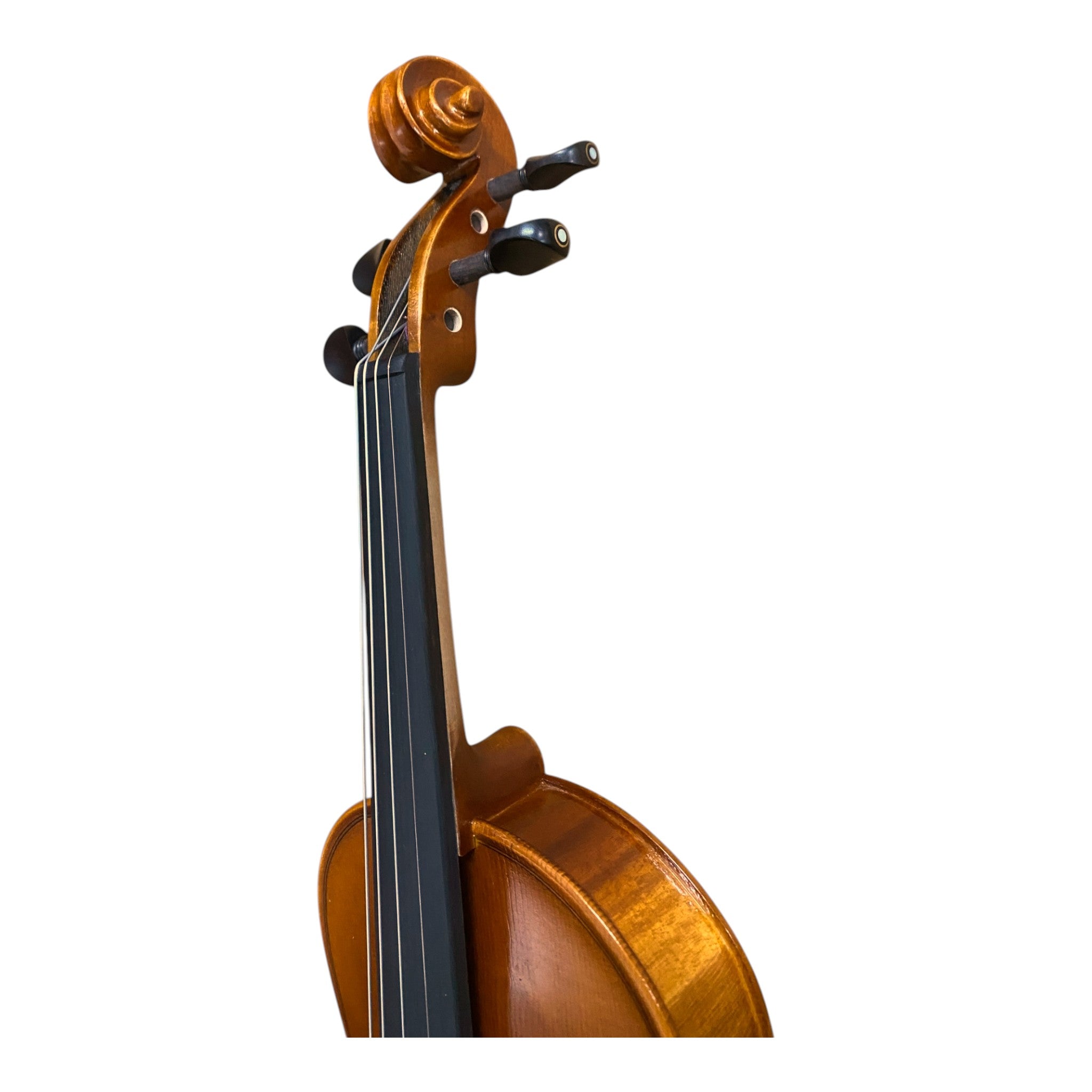 Symphony AV545 Solid Spruce & Flamed Maple 1/2 Size Violin outfit in Natural Semi-Gloss w/ Foam Case, Bow, and Rosin