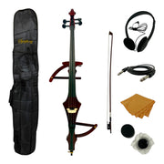 Symphony EC02R Foldable Hand-Carved Solid Catalpa Electric Cello Outfit in Woodgrain Red