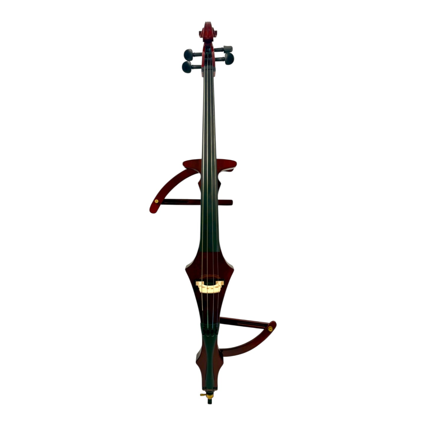 Symphony EC02R Foldable Hand-Carved Solid Catalpa Electric Cello Outfit in Woodgrain Red