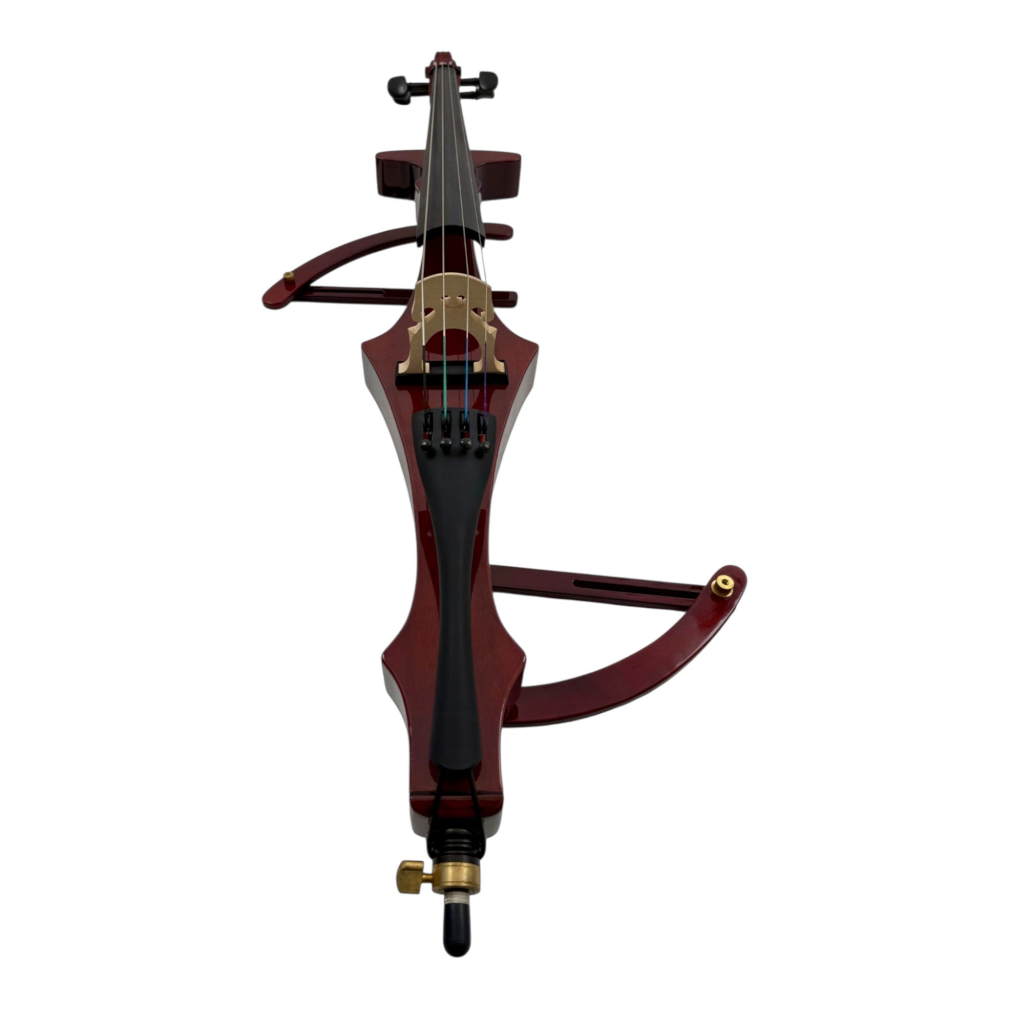 Symphony EC02R Foldable Hand-Carved Solid Catalpa Electric Cello Outfit in Woodgrain Red