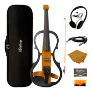 Symphony EVHL01N Headless Catalpa ABS Electric Violin Outfit in Natural Gloss w/ Built-In EQ