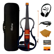 Symphony EVHL01SB Headless Catalpa ABS Electric Violin Outfit in Sunburst Gloss w/ Built-In EQ