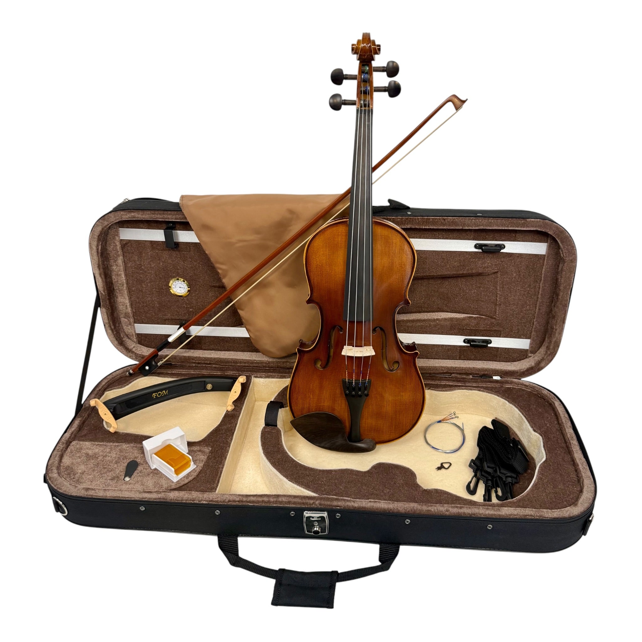 Symphony GA25 "Professional Series" 15-inch Solid Spruce Viola Outfit in Antique Brown with Foam Case & Accessories