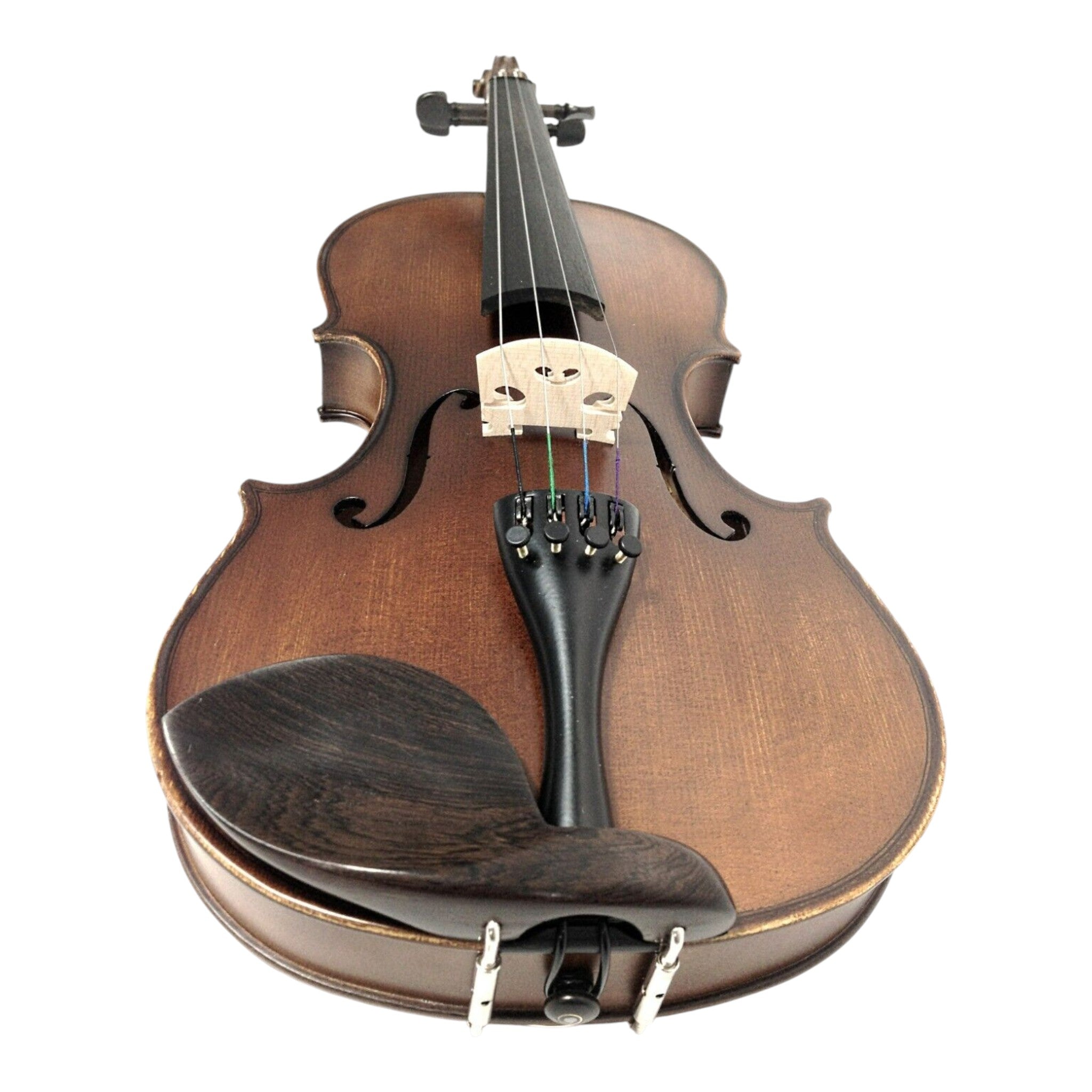 Symphony SJV01B Solid Spruce Top 4/4 to 1/4 Size Violin Outfit in Natural Satin w/ Foam Case, Bow, and Rosin