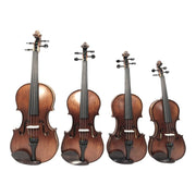 Symphony SJV01B Solid Spruce Top 4/4 to 1/4 Size Violin Outfit in Natural Satin w/ Foam Case, Bow, and Rosin
