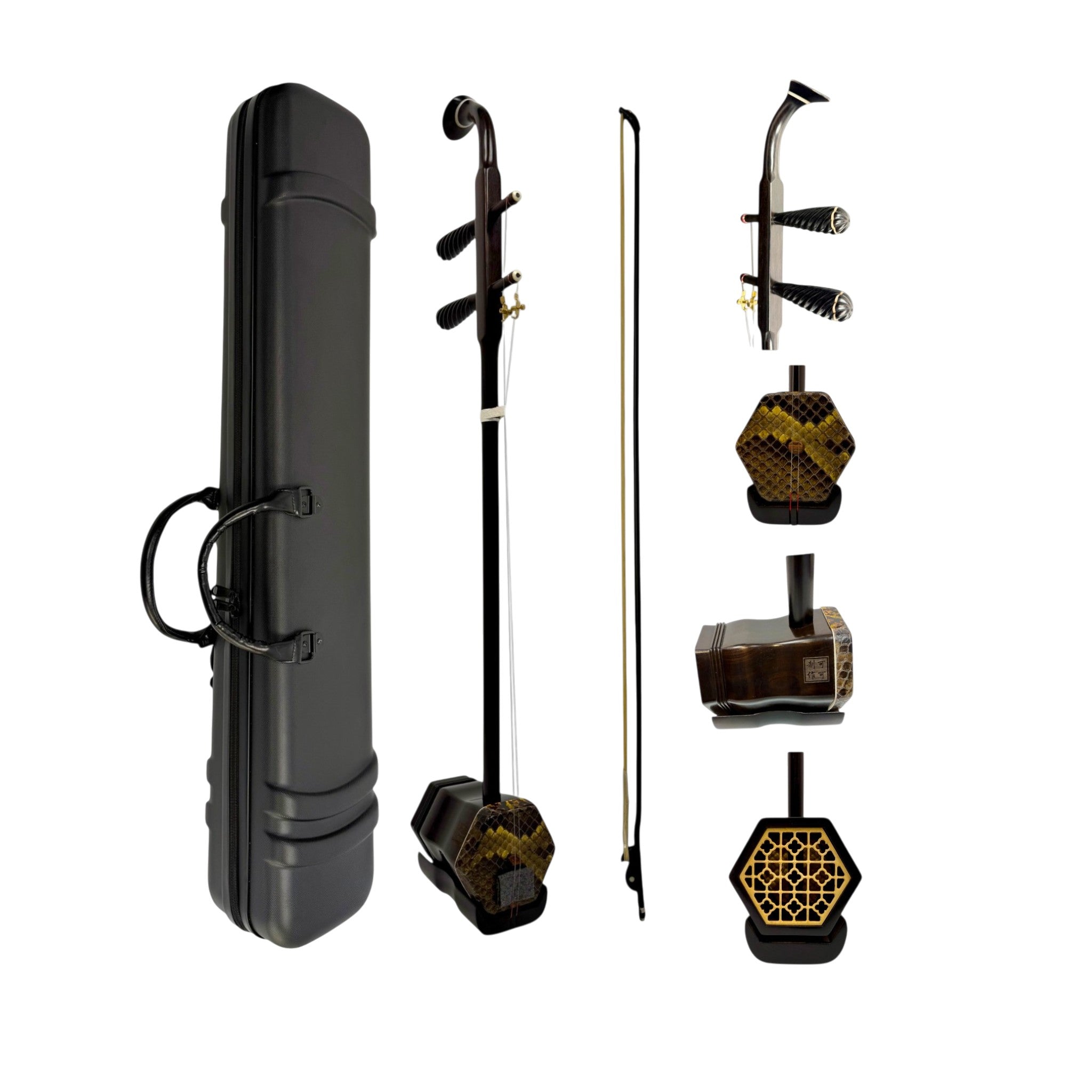 Coco CE007CT Professional-Grade Ebony Erhu Outfit with Hard Case & Accessories