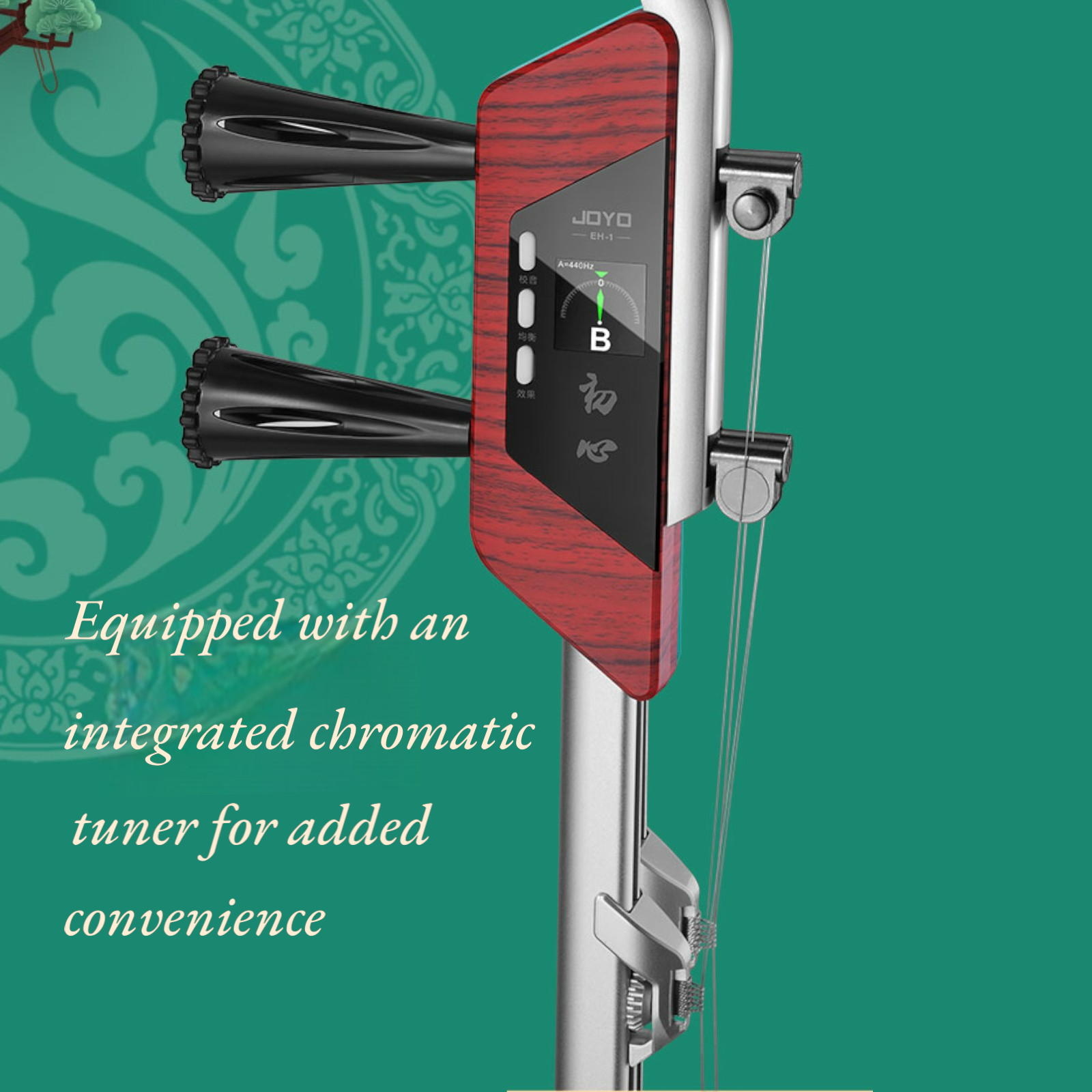 Joyo EH1 Professional Multifunctional Electric-Acoustic Erhu w/ Built-In Chromatic Tuner, 3-Band EQ, & Digital Effects