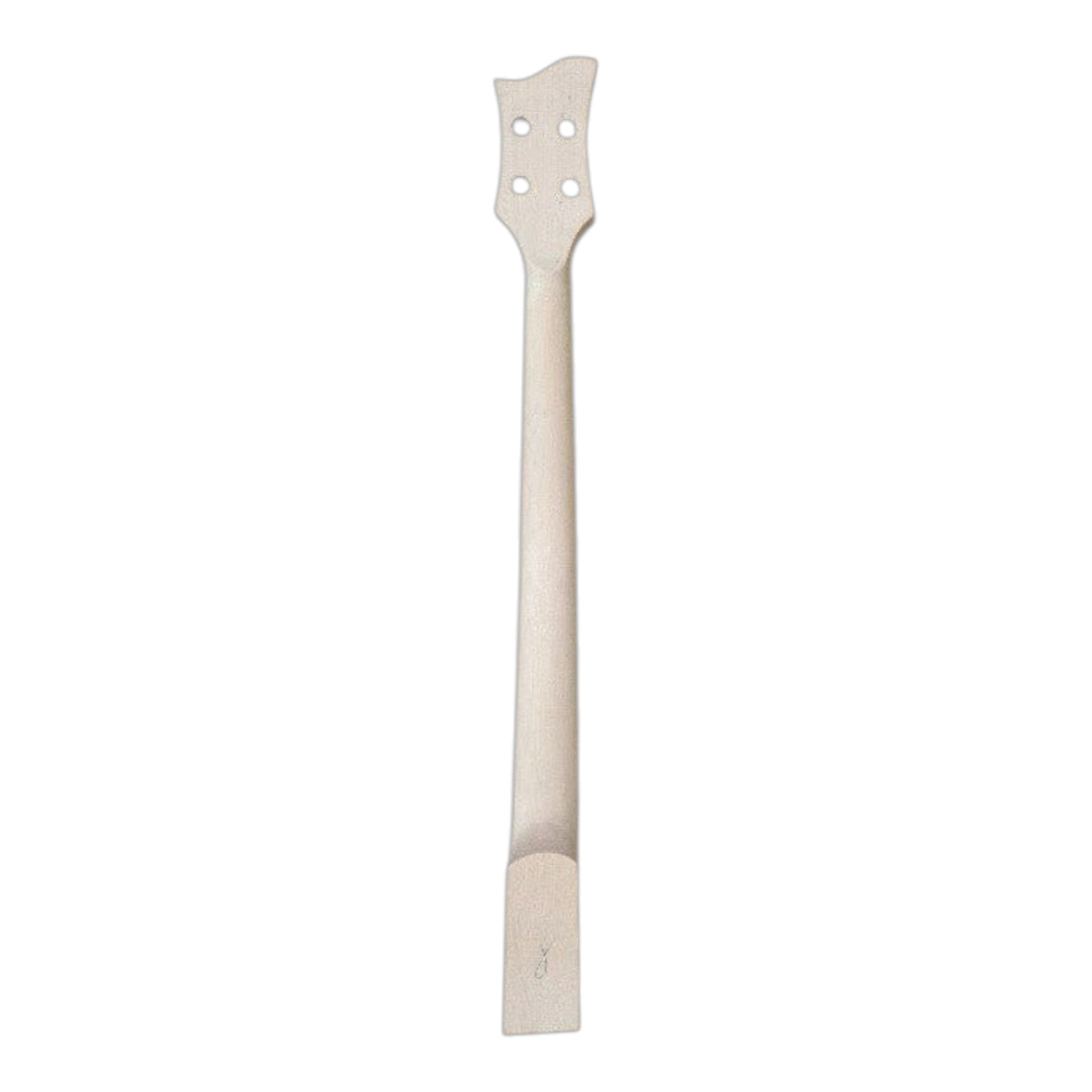 VL10DIY Hollow Basswood Body Maple Set-Neck Viola-Style Mini H-H Electric Bass Guitar DIY Kit - Complete No-Soldering w/ White Pearloid & Ebony Trims