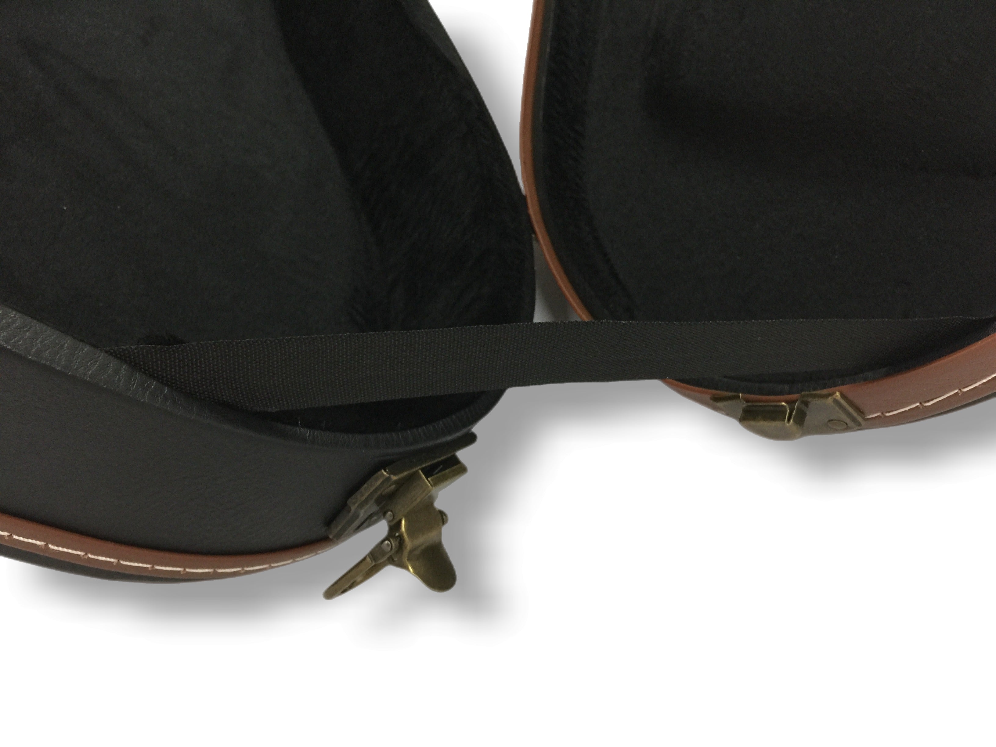 Haze 601MDF F-Style Mandolin Hard Case - Lockable, Black with Brown Binding, HK19601MDF