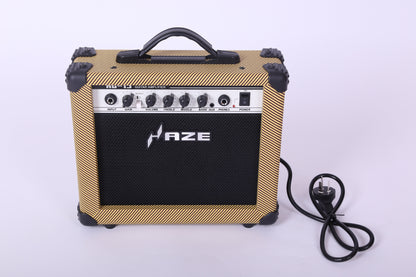 Haze F631BCEQBS Thin Body Acoustic Guitar, Sunburst, EQ, Cutaway + 15W Amplifier, Free Gig Bag, Picks