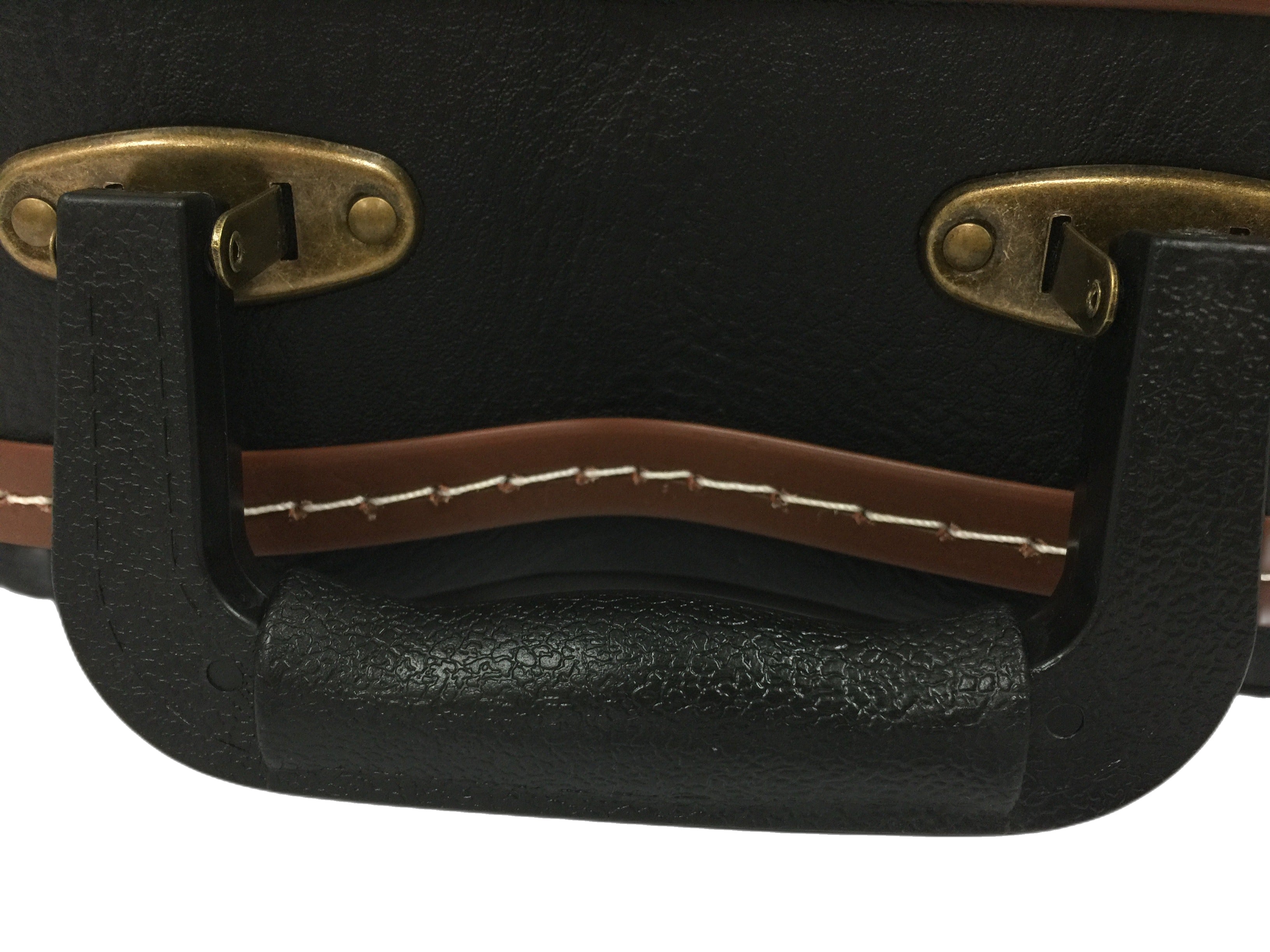 Haze 601MDF F-Style Mandolin Hard Case - Lockable, Black with Brown Binding, HK19601MDF