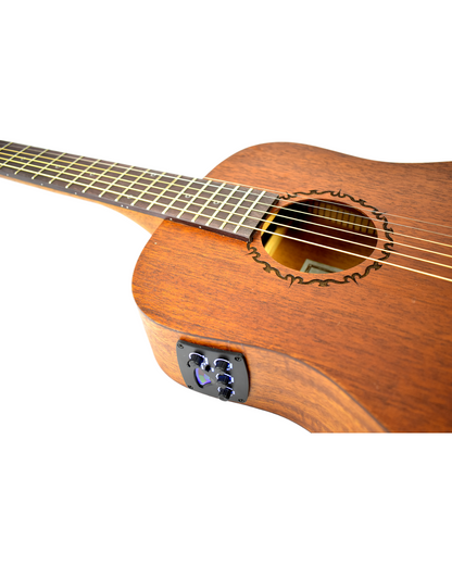 Caraya Safair 36EQ Electro-Acoustic Guitar,All-mahogany+Free gig