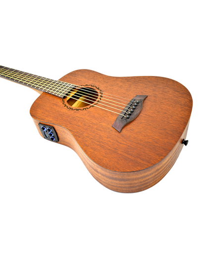 Caraya 34" All Mahogany Built-In Pickups/Tuner Acoustic Guitar - Natural SAFAIR34EQ