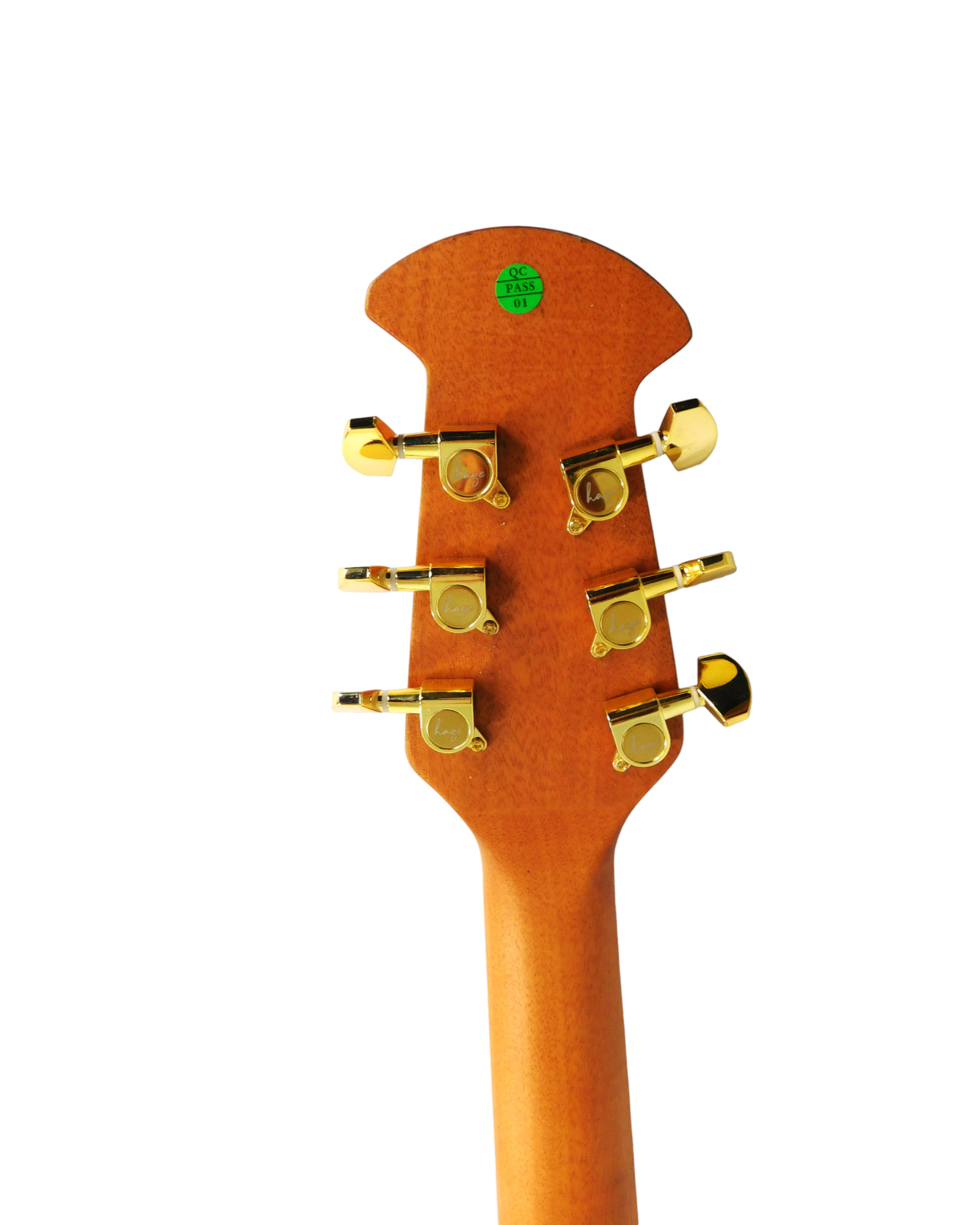 Haze Roundback Built In Pickups Tuner Acoustic Guitar Black