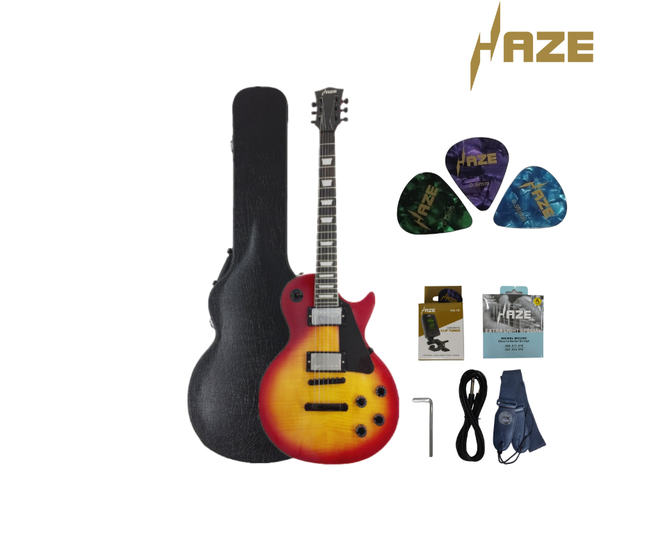 Haze Single-Cut Maple Neck Rosewood Fingerboard Electric Guitar - Sunburst