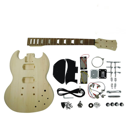 Haze SG Electric Guitar DIY, Solid Basswood body and Maple neck, No-Soldering, HSSG19200DIY