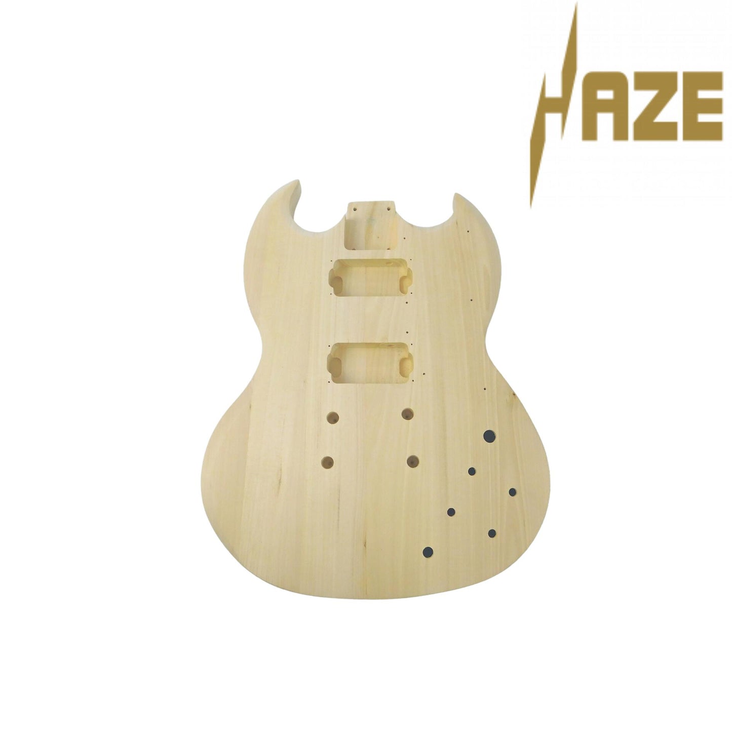 Haze SG Electric Guitar DIY, Solid Basswood body and Maple neck, No-Soldering, HSSG19200DIY
