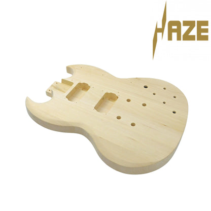 Haze SG Electric Guitar DIY, Solid Basswood body and Maple neck, No-Soldering, HSSG19200DIY
