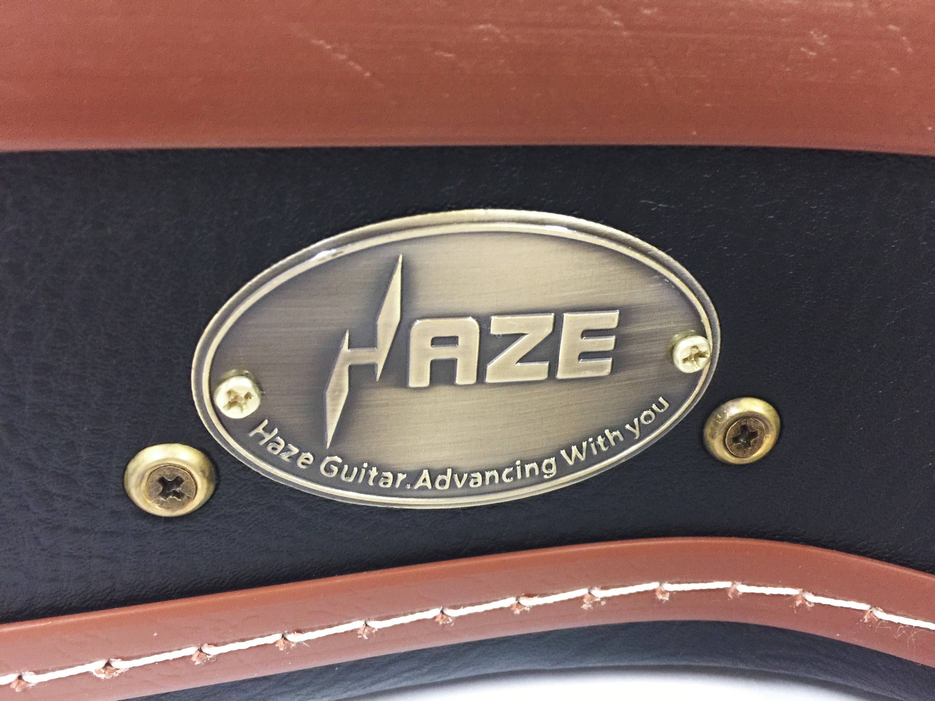 Haze 601MDF F-Style Mandolin Hard Case - Lockable, Black with Brown Binding, HK19601MDF