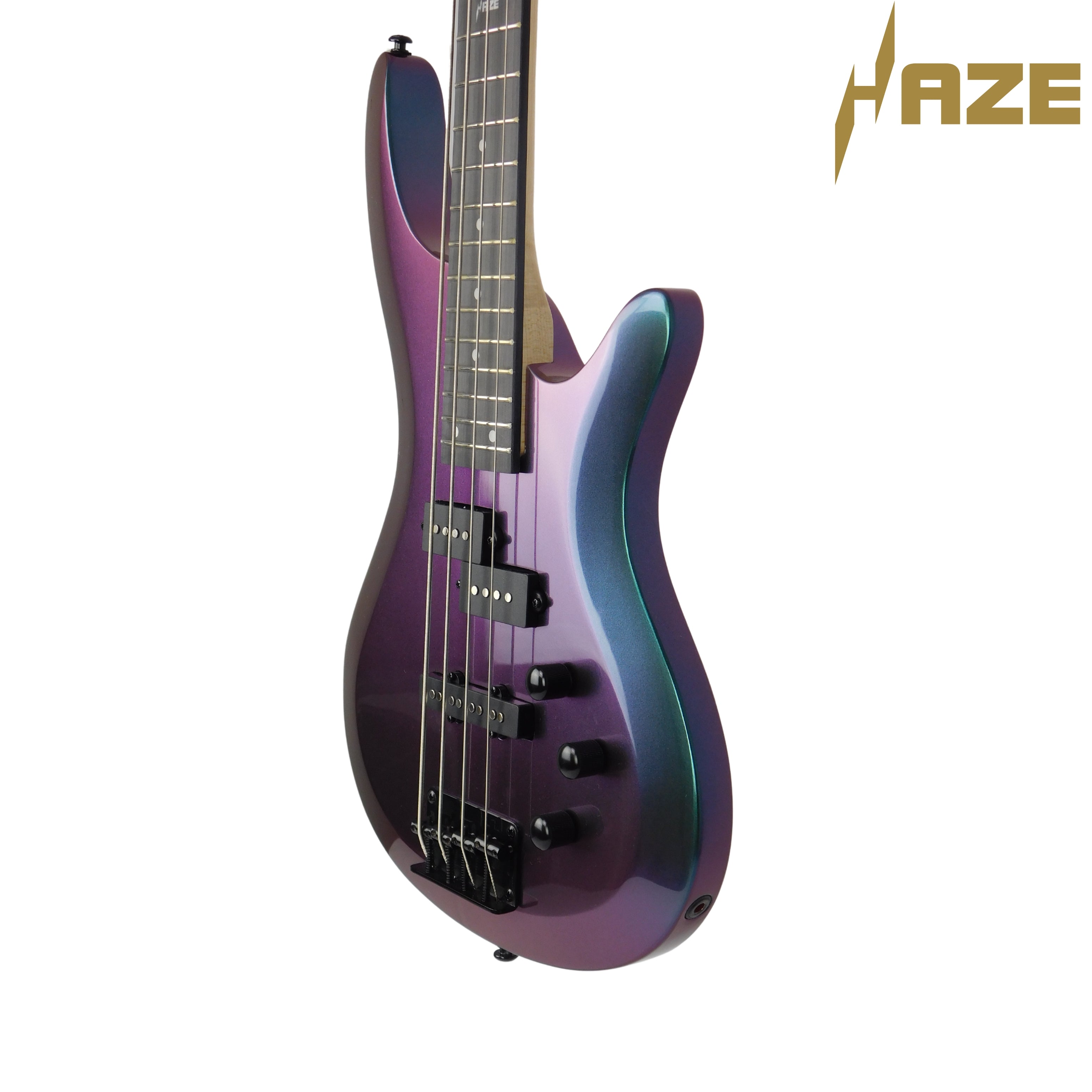 Haze Chameleon Split/Single Coil Solid Basswood J-Style Electric Bass Guitar SBG385V Accessories & CUBEBABY Pedal (Optional)