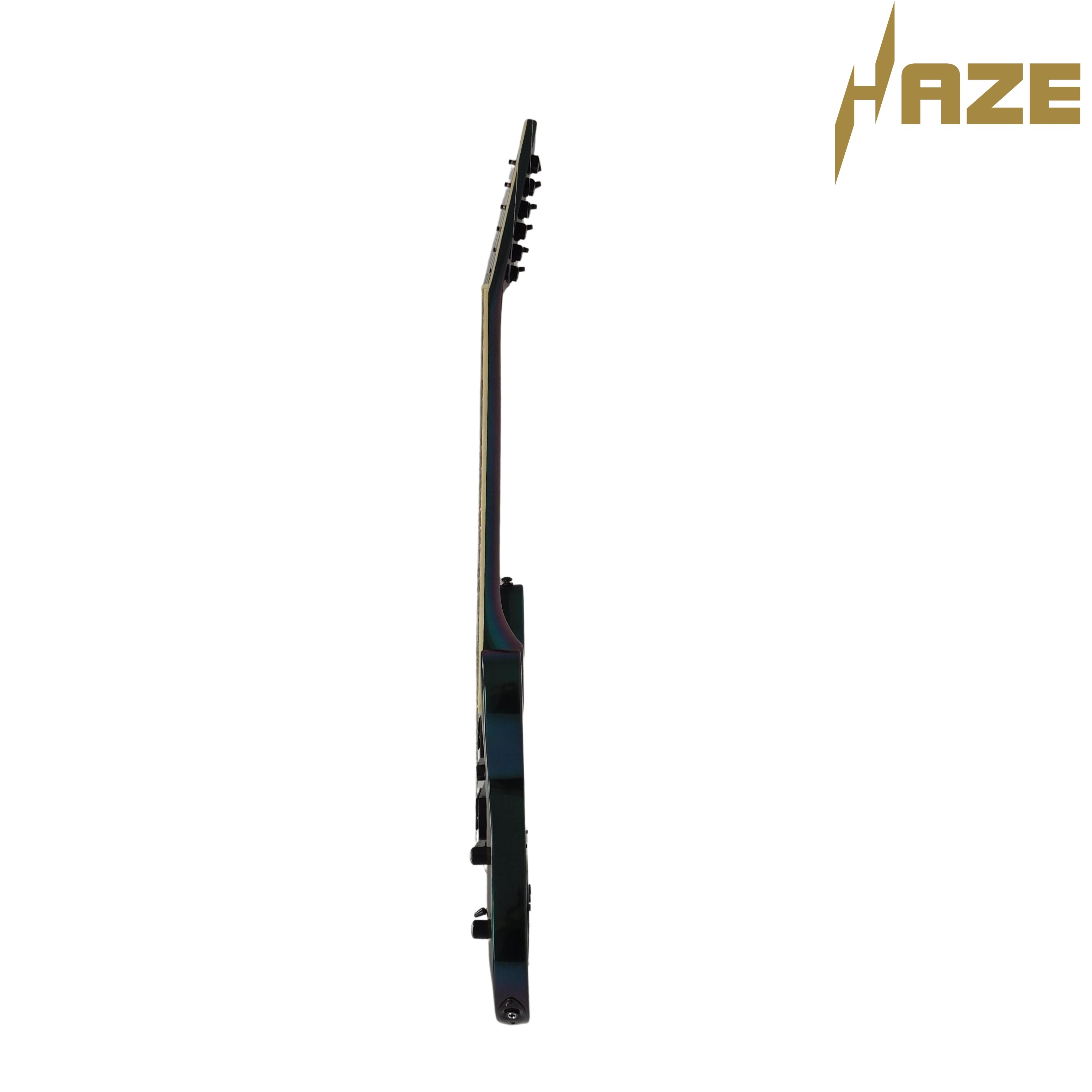 Haze Left-Handed Split/Single Coil Solid Basswood J-Style Electric Bass Guitar - Chameleon SBG385VLH