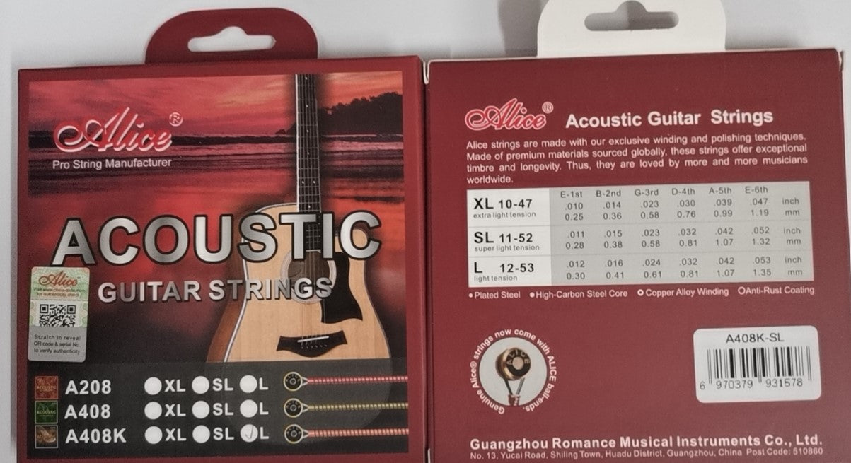 Alice A408KL Acoustic Guitar Strings Light Stainless Steel Anti-rust