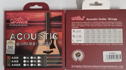 5x Alice A408KL Acoustic Guitar Strings Light Stainless Steel Anti-rust