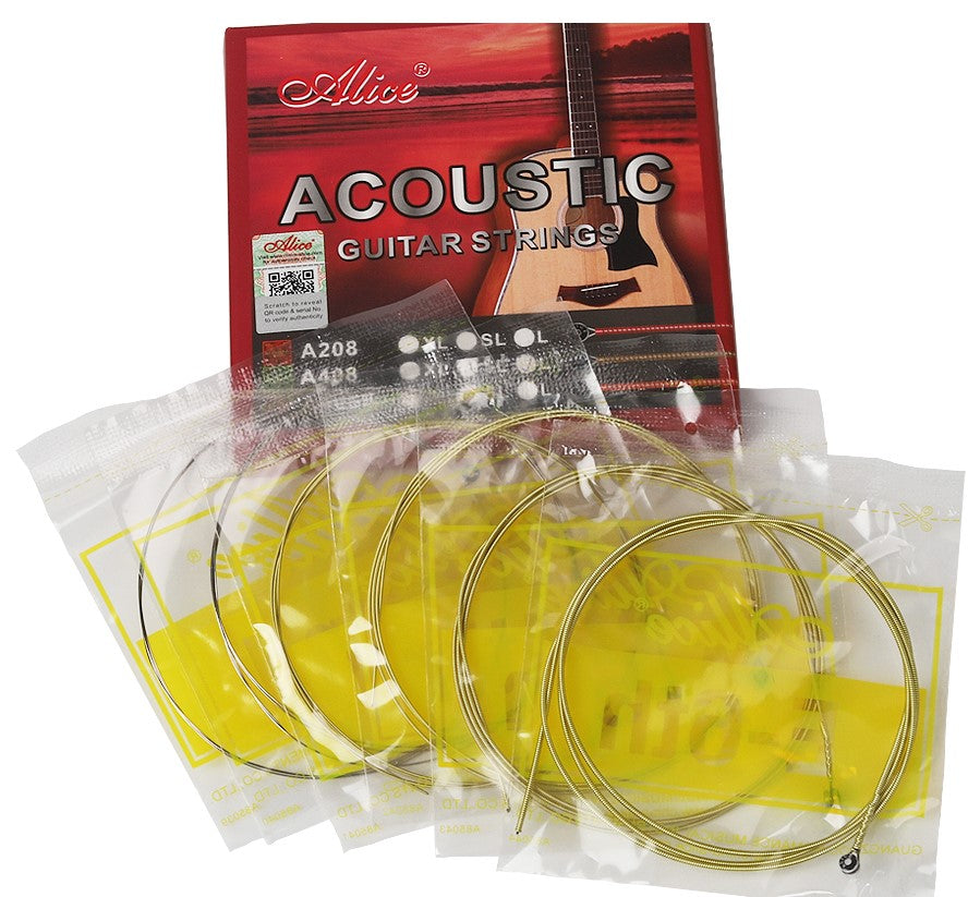 5x Alice A408KL Acoustic Guitar Strings Light Stainless Steel Anti-rust