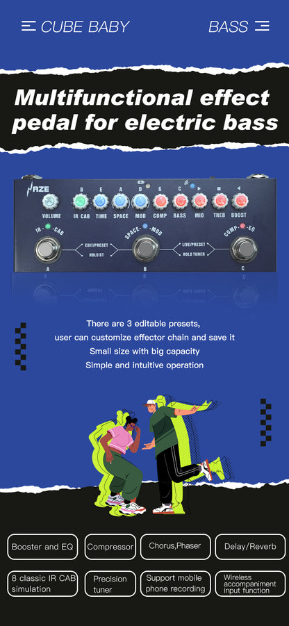 Haze CUBE BABY Portable Multifunctional Bass Guitar Combined Effect Pedal