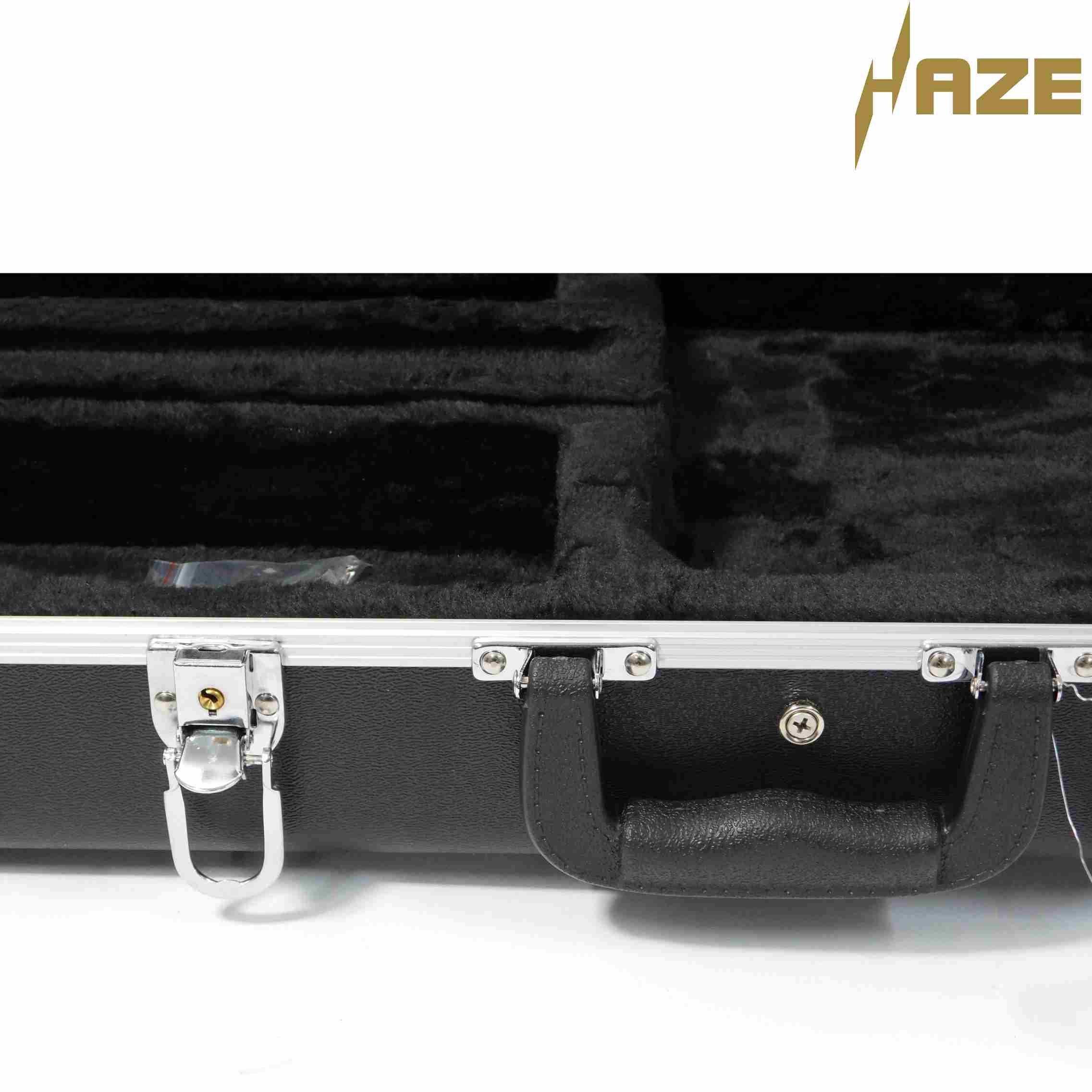 Haze 20ABS Electric Guitar Heavy-Duty Hard Case with Rounded Corners - Lockable, Black, HCBEF20ABS