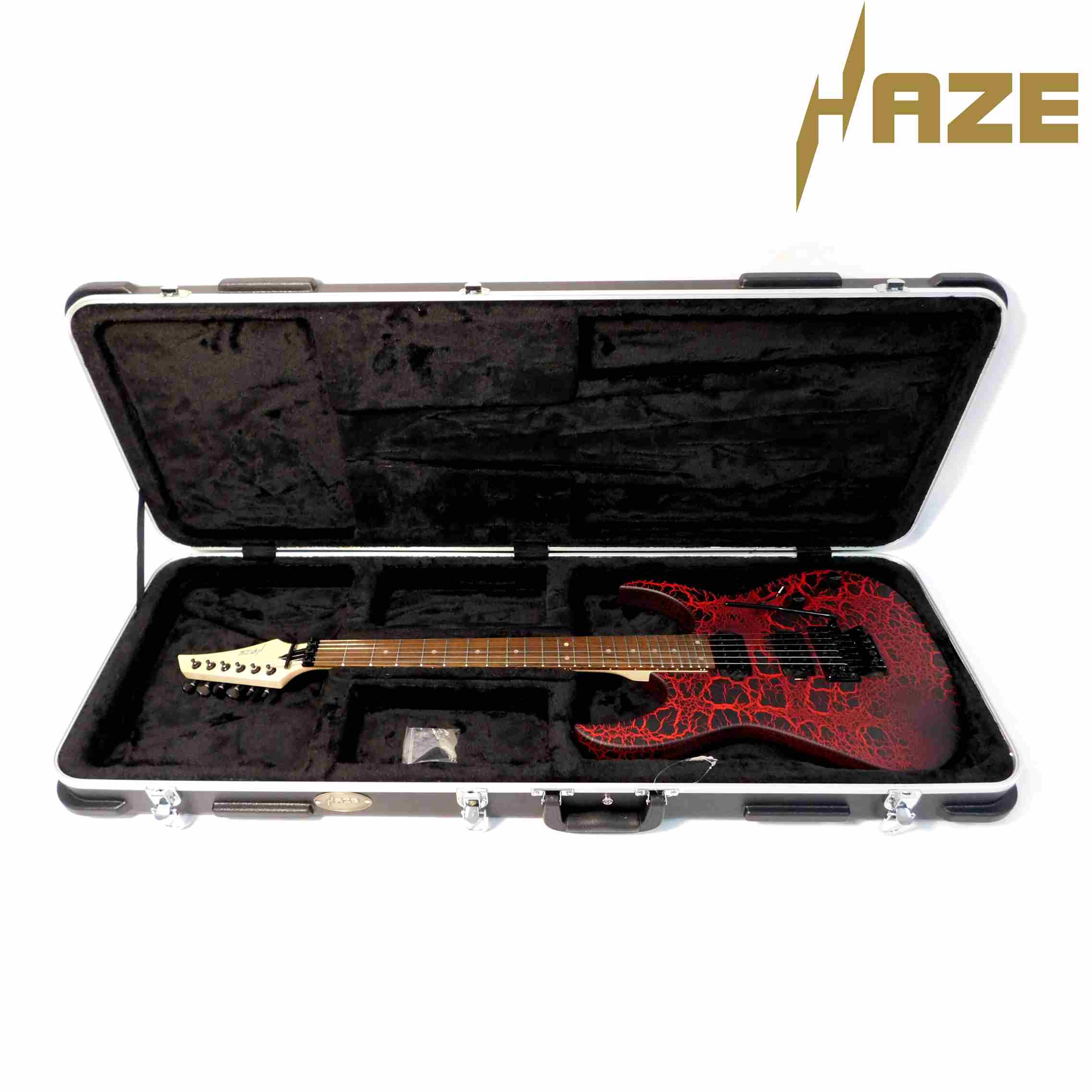 Haze 20ABS Electric Guitar Heavy-Duty Hard Case with Rounded Corners - Lockable, Black, HCBEF20ABS