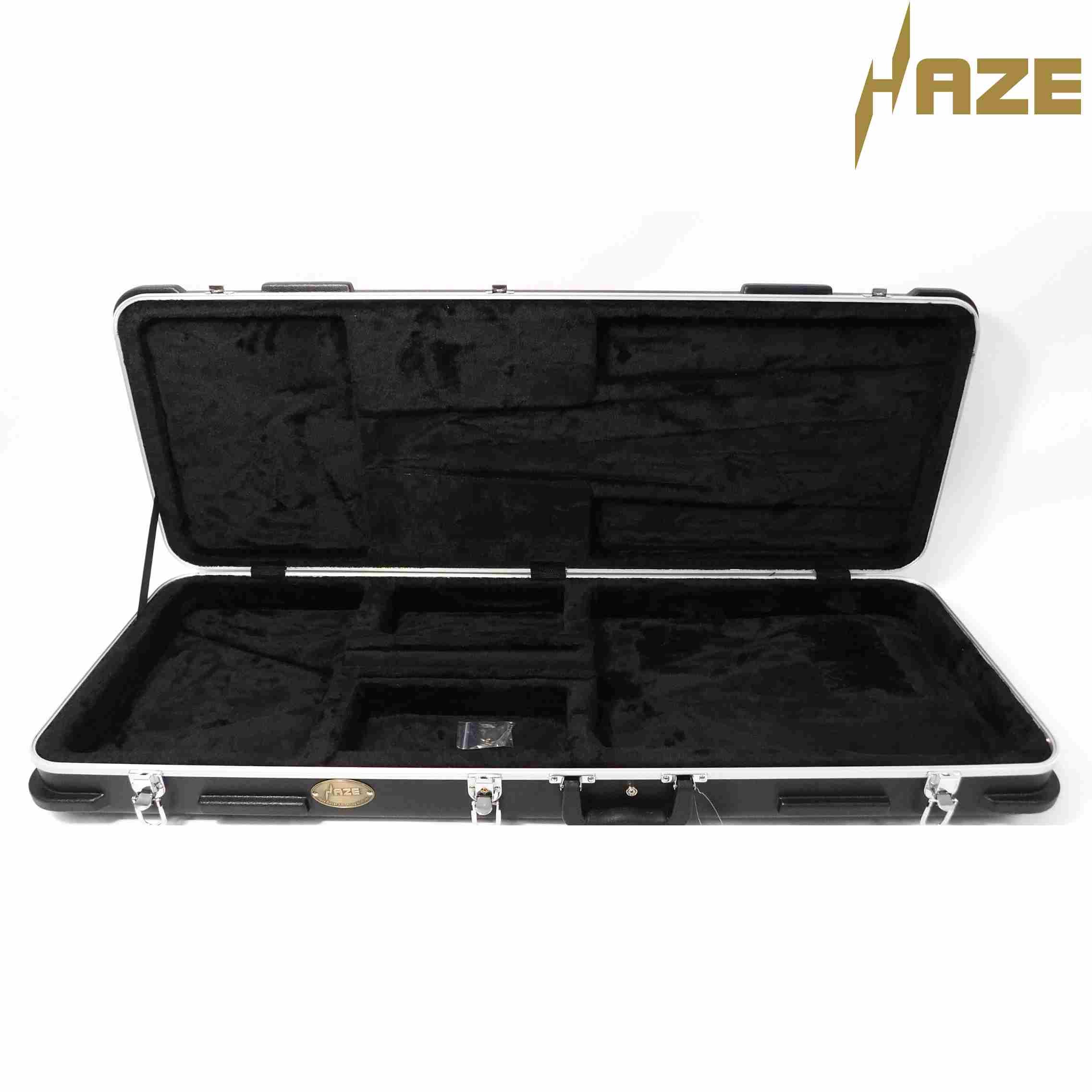 Haze 20ABS Electric Guitar Heavy-Duty Hard Case with Rounded Corners - Lockable, Black, HCBEF20ABS