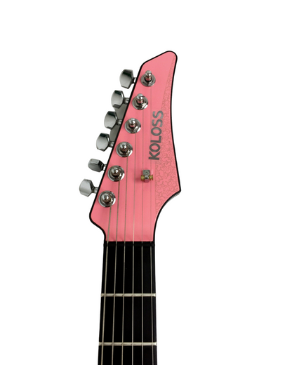 KOLOSS GT4PK Pink Aluminum Body Carbon Fibre Neck Electric Guitar + Bag