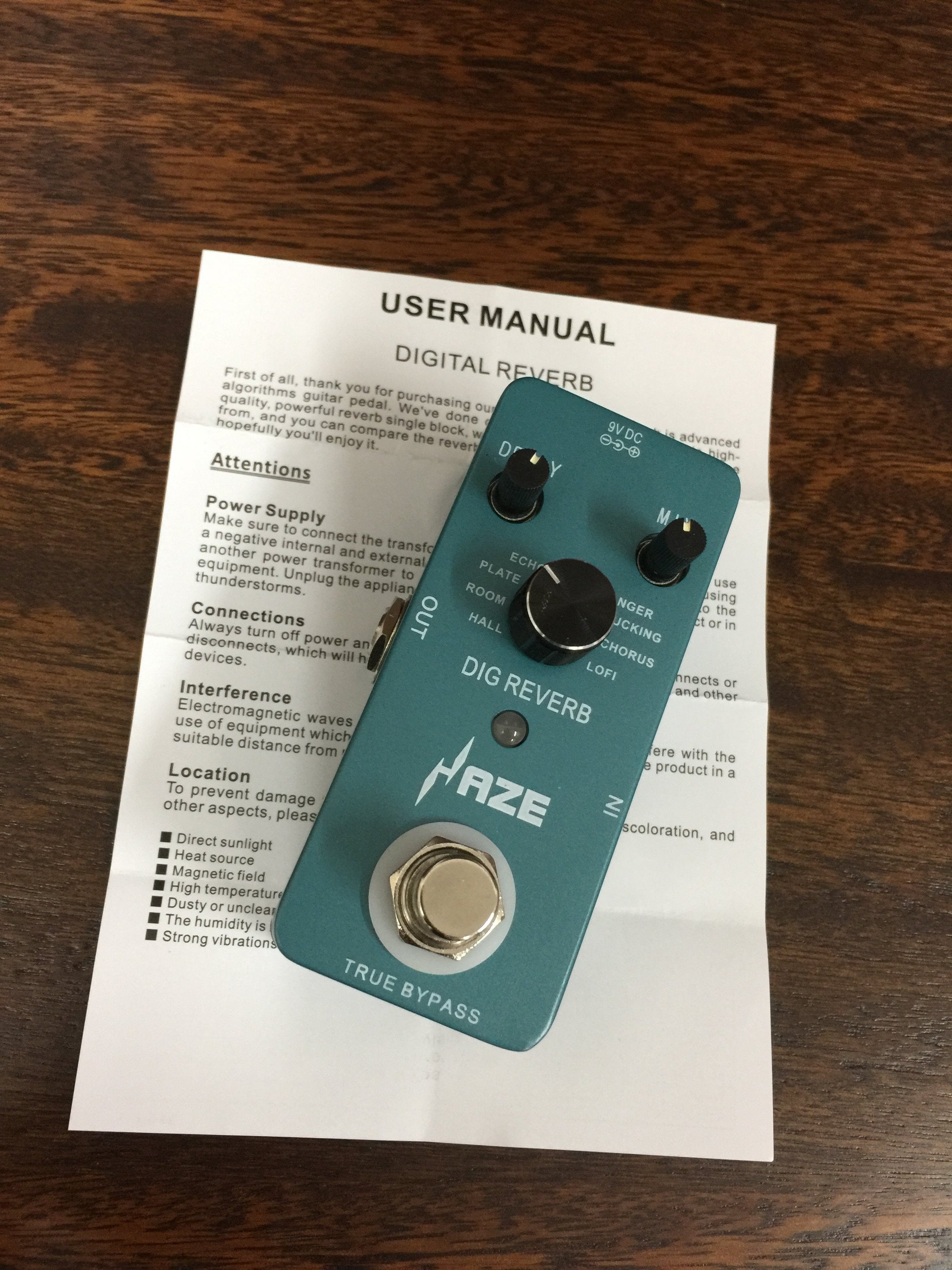 Haze DigReverb Guitar Pedal 9 Reverb Model