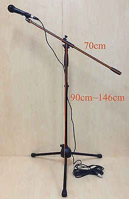 Haze MS1 Adjustable Telescopic Boom Microphone Stand + 6m Cable, Mic, Clip, Carry Bag (Bulk Buy Options)