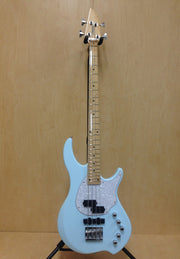 Haze Single-Coil Solid White Poplar Hybrid Electric Bass Guitar - Blue HYBRID4PJ