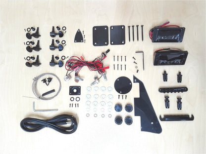 E239MBDIY Electric Guitar DIY Kit, Semi-Hollow Body, No-Soldering, Black Hardware