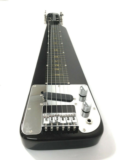 Haze HSLT1930MBK Lap steeL with stand, glass Tone Bar, tuner, extra string and picks