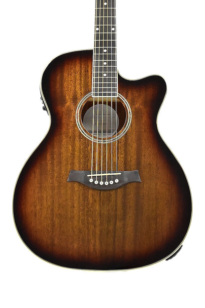 Haze Mahogany Top Built-In Pickup/Tuner OM Cutaway Acoustic Guitar - Natural F561TBCEQ