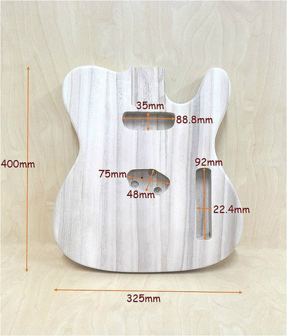 Paulownia Electric Guitar Body, Light Weight, Pre-Drilled, Polished - HSTL19100PBOWOB